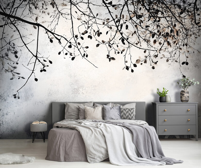 Wall Mural: Branches and Leaves Silhouette