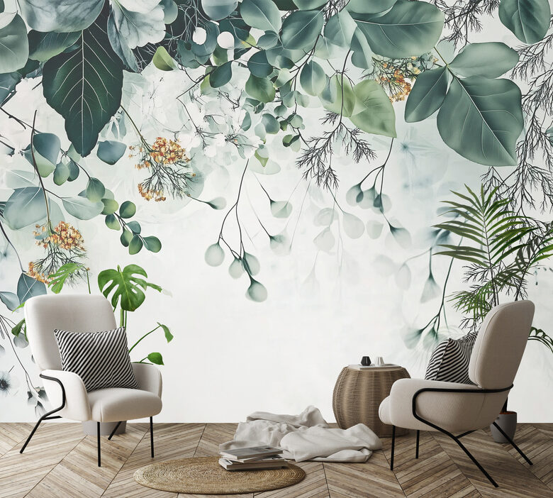 Фотообои: Зеленые листья эвкалипта