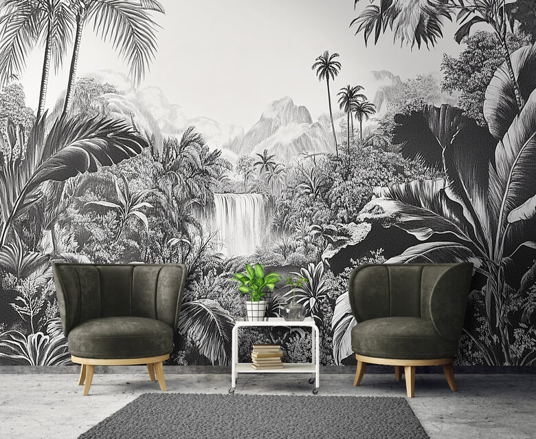 Fototapete: Džungļu Ainava Ar Ūdenskritumu 