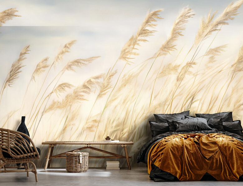 Wall Mural: Pampas Grass in the Wind