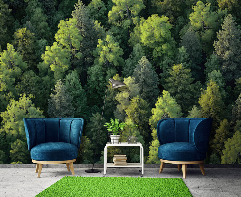 Wall Mural: Dense Green Forest 