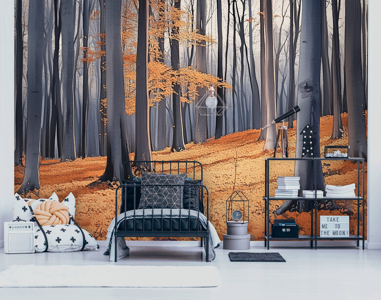 Fototapete: Rudens Meža Ainava 