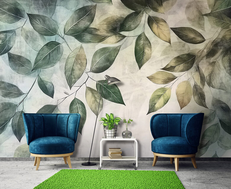 Fototapete: Lapu Zari ar Akvareļu Fonu