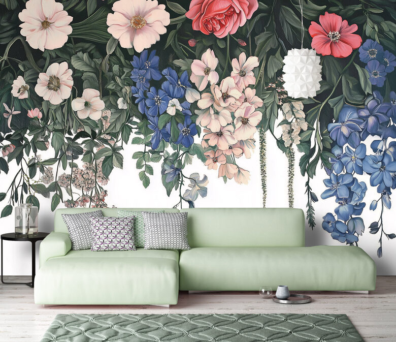 Fototapete: Krāsains Gleznojums ar Ziediem