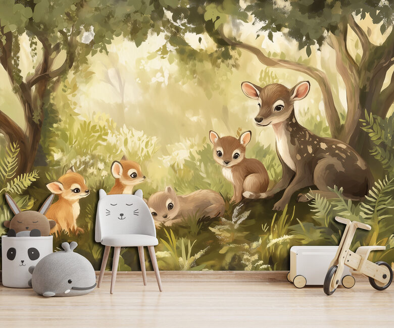 Fototapete: Gleznota Stirnu Ģimene