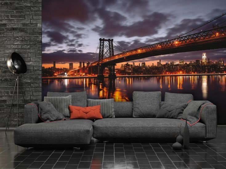 Wall Mural: Williamsburg Bridge at night