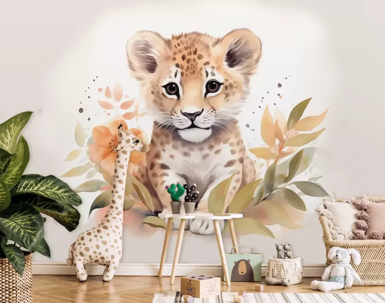 Fototapete: Akvareļa Tīģerēns Ziedos 