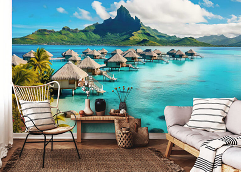 Fototapete: Paradīzes Sala Ar Bungalo 