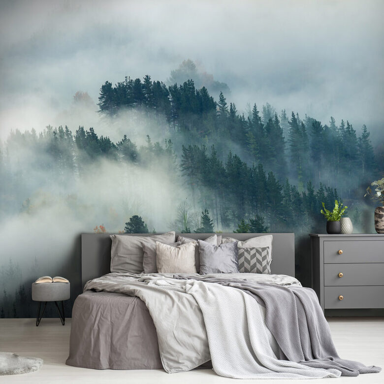 Wall Mural: Mystical Forest Embraced by Fog