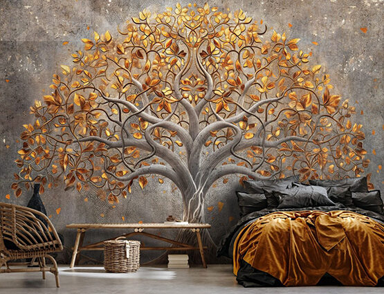 Fototapete: Stilizēts Zelta Dzīvības Koks