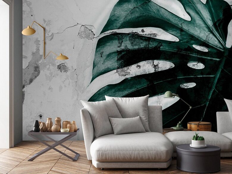 Fototapete: Tumši Zaļa Monstera Lapa 
