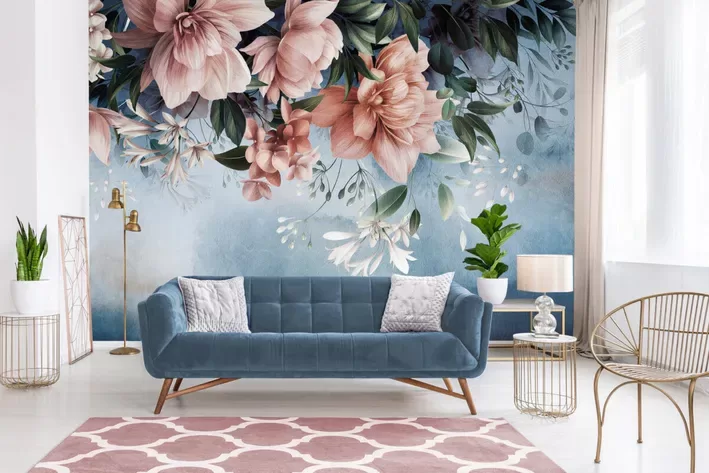 Фотообои: Роспись Розовых Пионов 