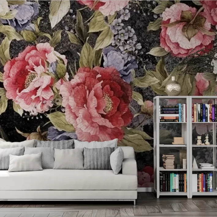 Фотообои: Темные пионы