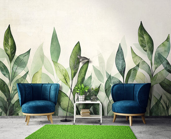 Fototapete - akvareļu lapas (Kods:15402)