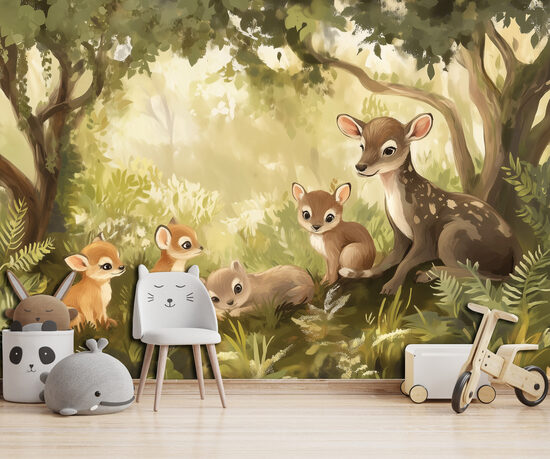 Fototapete bērniem - Briedēni mežā (Kods:15638)