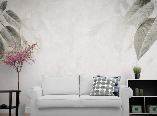 Fototapete: Lapas Pelēkā Zīmējuma Stilā 