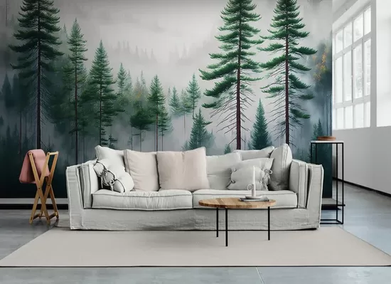 Fototapete: Zīmētais miglas mežs