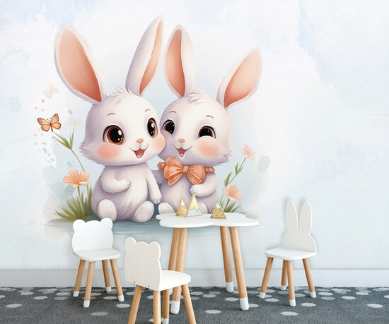 Fototapete: Akvareļa Trušu Mazuļi 