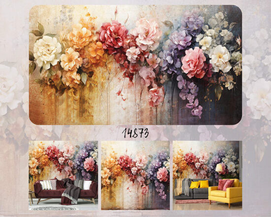 Fototapete - gleznotie ziedi (Kods: PL 14873)