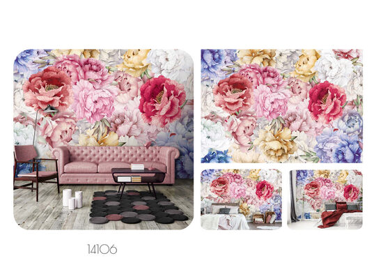 Fototapete - krāsainais ziedu lauks (Kods: PL 14106)