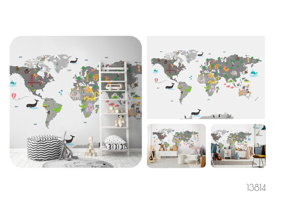 Fototapete - karte uz gaiša fona (Kods: PL 13814)