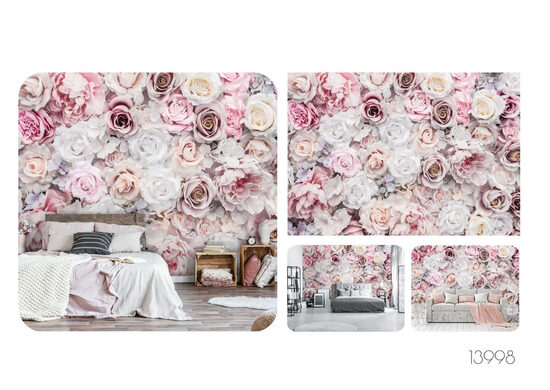 Fototapete - romatiskā rožu siena (Kods: PL 13998)