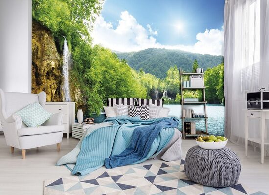 Fototapete:  Ūdenskritums Un Tirkīzzils Ezers