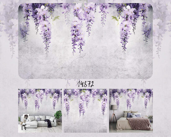 Fototapete - vijīgie lillā ziedi (Kods: PL 14872)