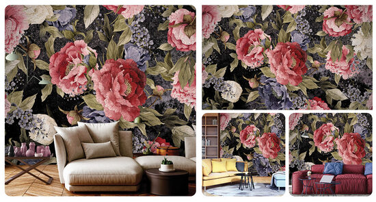 Fototapete - ziedu raksts (Kods: PL 13545)