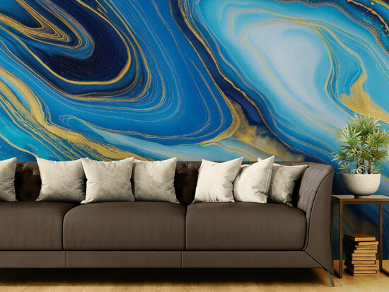 Fototapete: Zila marmora abstrakcija