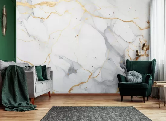 Fototapete: Balts Akvareļu Marmors 
