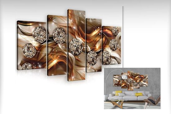 Kanvas Komplekts: Dimanti uz Abstrakta Fona