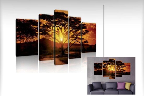 Kanvas Komplekts: Āfrikas Saulriets