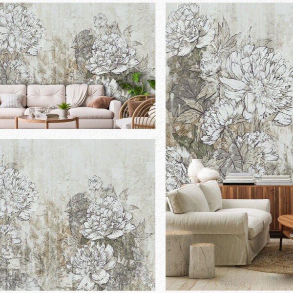 The latest most current designs of wallpaper, hand drawing, flowers