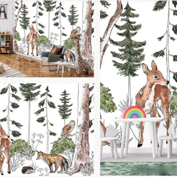 For the children's room, photo wallpaper with animals, current and popular
