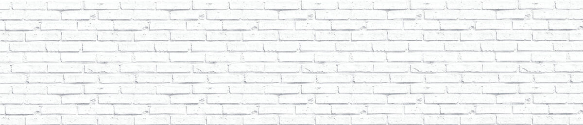 Stikla panelis (ID 1805): Minimālistiska, vienkrāsaina, balta ķieģeļu mūru siena 