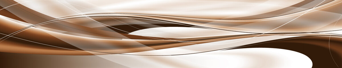 Stikla panelis (ID 2936): Abstrakti, kafijas brūnas un baltas plūstošas līnijas 