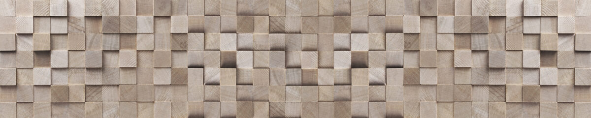 Stikla panelis (ID 4668): 3D, bēša koka kubu panelis, mozaīkas efekts