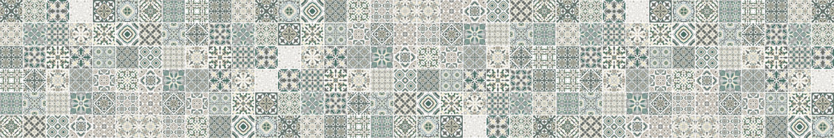 Stikla panelis (ID 5851): Daudzkrāsainu, vintage flīžu raksts, retro stils