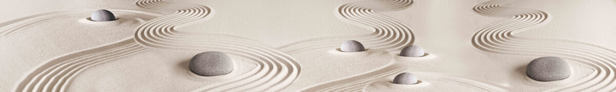 Stikla panelis (ID CK 679): Harmoniski viļņi smiltīs un akmeņi, mierīgs fons